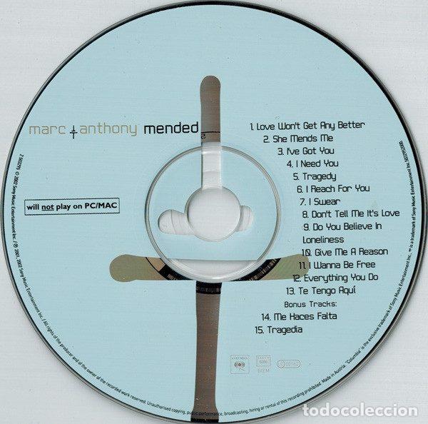 CDs de m&uacute;sica: Marc Anthony &ndash; Mended (CD, Columbia 2 503295) - Foto 3
