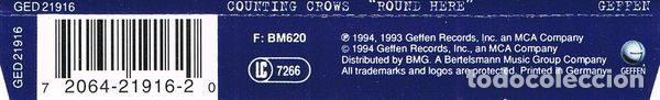 CDs de m&uacute;sica: Counting Crows &ndash; Round Here (CD, Geffen Records GED 21916) - Foto 2