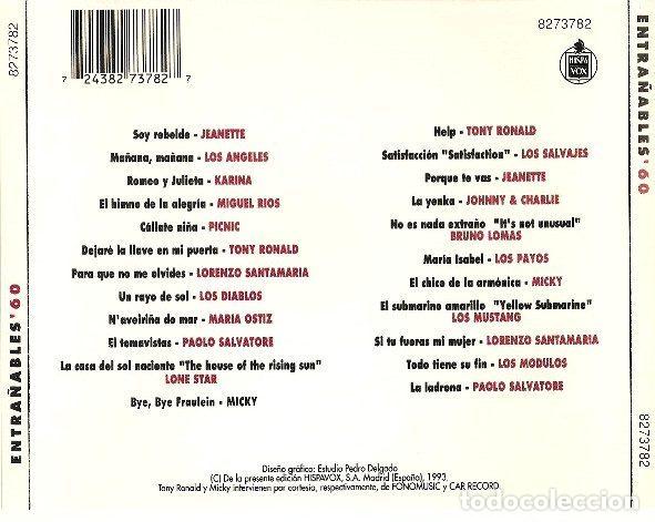 CDs de m&uacute;sica: Various &ndash; Entra&ntilde;ables 60 (CD, Hispavox 8273782) - Foto 2