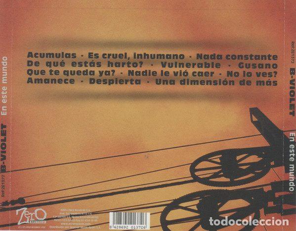 CDs de m&uacute;sica: B-Violet &ndash; En Este Mundo (CD, Zero Records ZE1372) - Foto 2