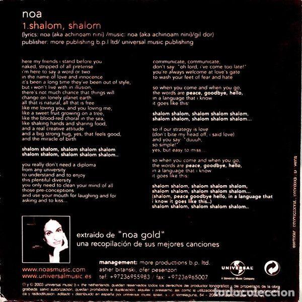CDs de m&uacute;sica: Noa &ndash; Shalom Shalom (CD, Universal none) - Foto 2