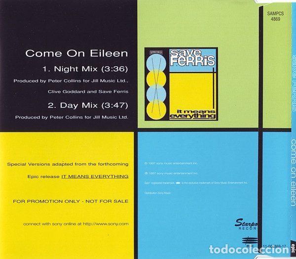 CDs de m&uacute;sica: Save Ferris &ndash; Come On Eileen (CD, Starpool Records SAMPCS 4869) - Foto 2