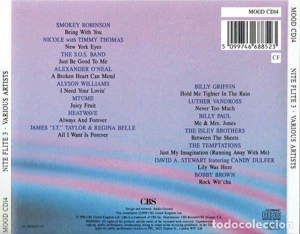 CDs de m&uacute;sica: Various &ndash; Nite Flite 3 (CD, CBS MOOD CD14) - Foto 2