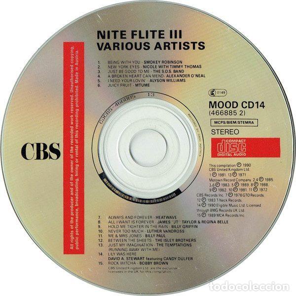 CDs de m&uacute;sica: Various &ndash; Nite Flite 3 (CD, CBS MOOD CD14) - Foto 3