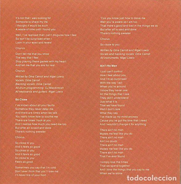 CDs de m&uacute;sica: Dina Carroll &ndash; So Close (CD, A&M PM 540 034-2) - Foto 7