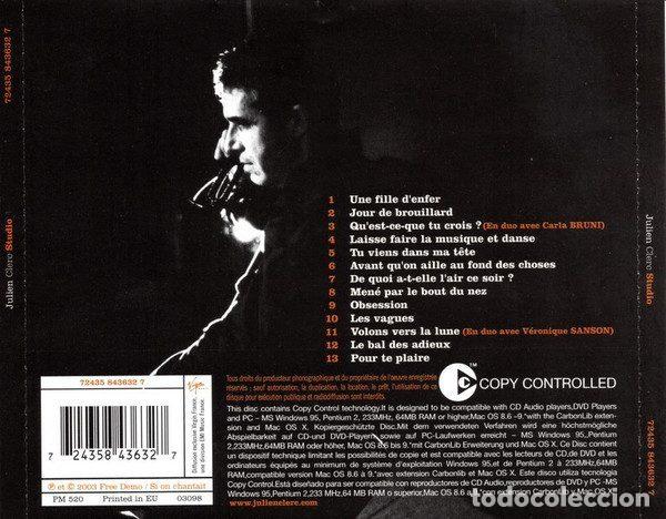 CDs de m&uacute;sica: Julien Clerc &ndash; Studio (CD, Virgin 7243 5 84363 2 7) - Foto 2