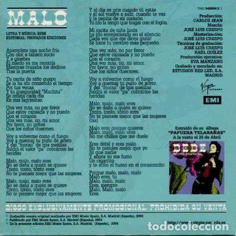 CDs de m&uacute;sica: Bebe &ndash; Malo (CD, Virgin 724354880421) - Foto 2