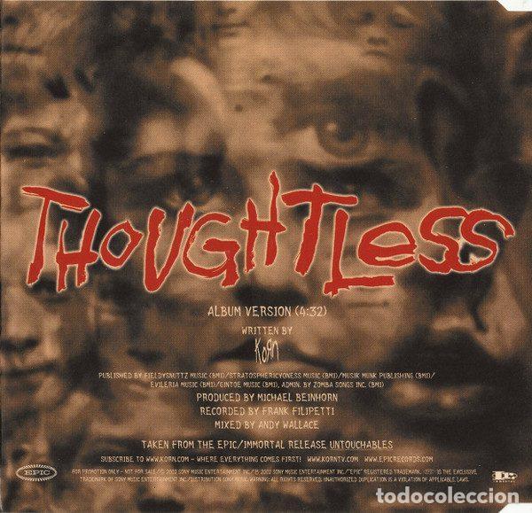 CDs de m&uacute;sica: Korn &ndash; Thoughtless (CD, Epic SAMPCS 11878) - Foto 2