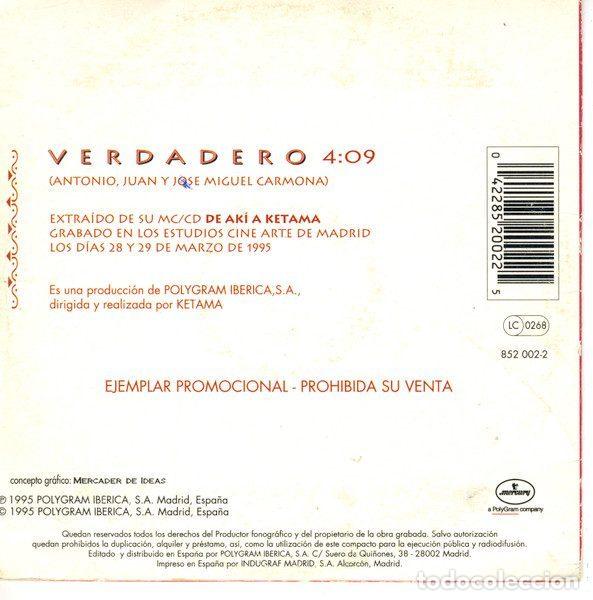 CDs de m&uacute;sica: Ketama &ndash; Verdadero (CD, Mercury 852 002-2) - Foto 2