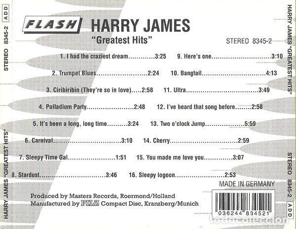 CDs de m&uacute;sica: Harry James &ndash; Greatest Hits (CD, Flash 8345-2) - Foto 2