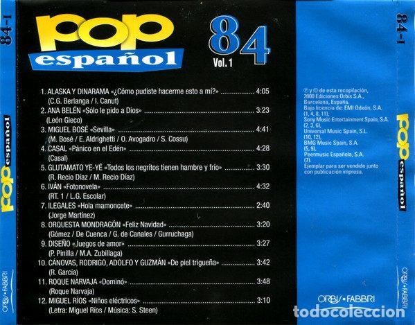 CDs de m&uacute;sica: Various &ndash; Pop Espa&ntilde;ol 84 (Vol.1) (CD, Orbis POP-03) - Foto 3