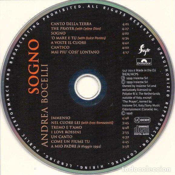 CDs de m&uacute;sica: Andrea Bocelli &ndash; Sogno (CD, Polydor 547 221-2) - Foto 3
