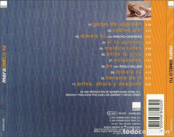 CDs de m&uacute;sica: Mara &ndash; Dimelo T&uacute; (CD, WEA 5046684032) - Foto 2