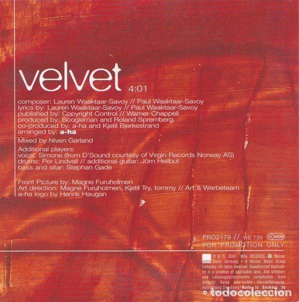 CDs de m&uacute;sica: a-ha &ndash; Velvet (CD, WEA PRO2179) - Foto 2