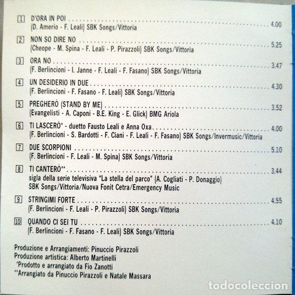 CDs de m&uacute;sica: Fausto Leali &ndash; Leali (CD, CBS CBS 465057 2) - Foto 5