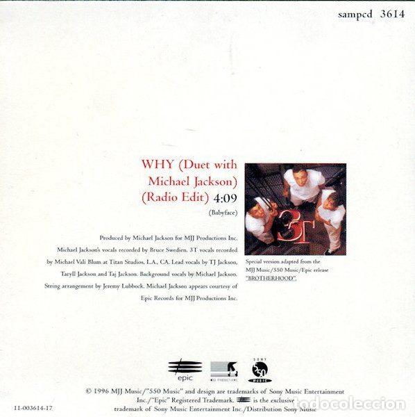 CDs de m&uacute;sica: 3 T Featuring Michael Jackson &ndash; Why (CD, Epic Sampcd 3614) - Foto 2
