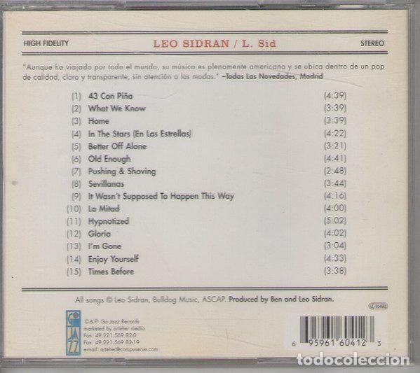 CDs de m&uacute;sica: Leo Sidran &ndash; L. Sid (CD, Go Jazz GO 6041 2) - Foto 2