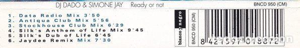 CDs de m&uacute;sica: DJ Dado & Simone Jay &ndash; Ready Or Not (CD, Blanco Y Negro BNCD 950 (CM)) - Foto 4