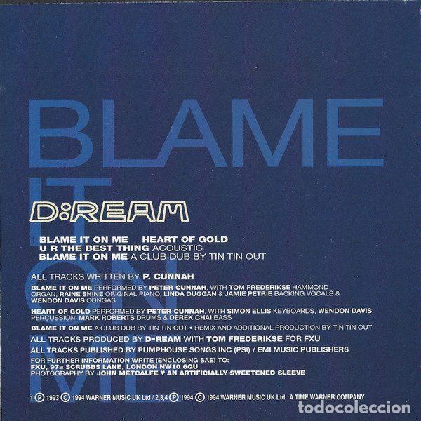 CDs de m&uacute;sica: D:Ream &ndash; Blame It On Me (CD, Magnet MAG1027CD) - Foto 4