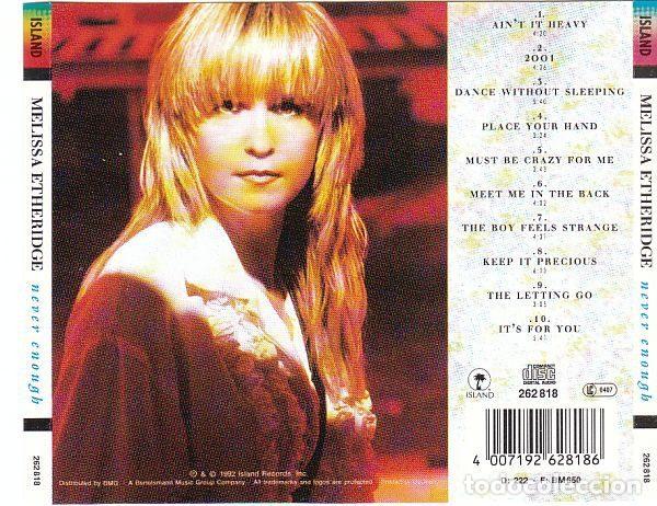 CDs de m&uacute;sica: Melissa Etheridge &ndash; Never Enough (CD, Island Records 262 818) - Foto 2