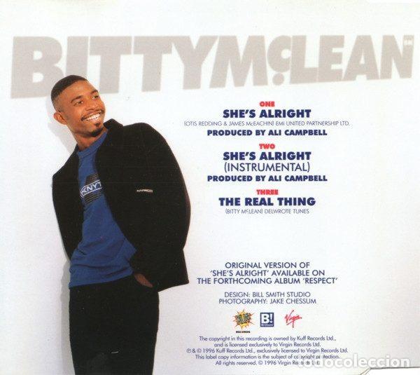 CDs de m&uacute;sica: Bitty McLean &ndash; Shes Alright (CD, Kuff Records KUFFD9) - Foto 2