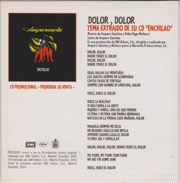 CDs de m&uacute;sica: Amparanoia &ndash; Dolor, Dolor (CD, Hispavox PE03023) - Foto 2