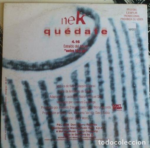 CDs de m&uacute;sica: Nek &ndash; Qu&eacute;date (CD, WEA PR 01065) - Foto 2