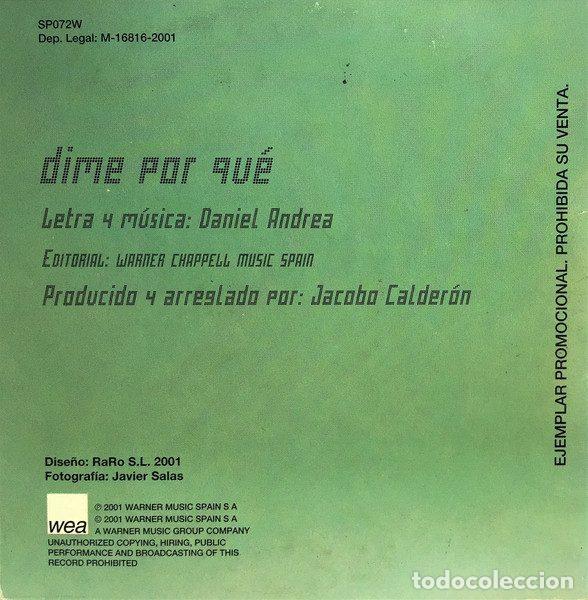 CDs de m&uacute;sica: Daniel Andrea &ndash; Dime Por Qu&eacute; (CD, WEA SP072W) - Foto 3