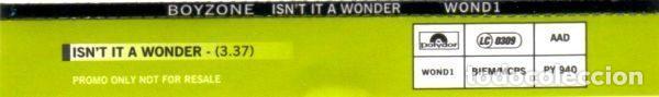 CDs de m&uacute;sica: Boyzone &ndash; Isnt It A Wonder (CD, Polydor WOND1) - Foto 2