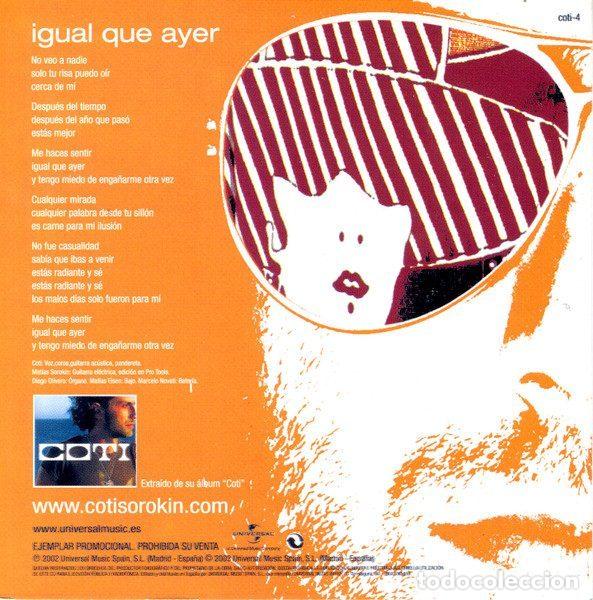 CDs de m&uacute;sica: Coti &ndash; Igual Que Ayer (CD, Universal coti-4) - Foto 2