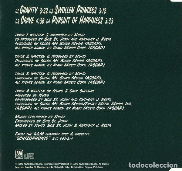 CDs de m&uacute;sica: Nuno &ndash; Schizophonic (CD, A&M Records 588 508-2) - Foto 2