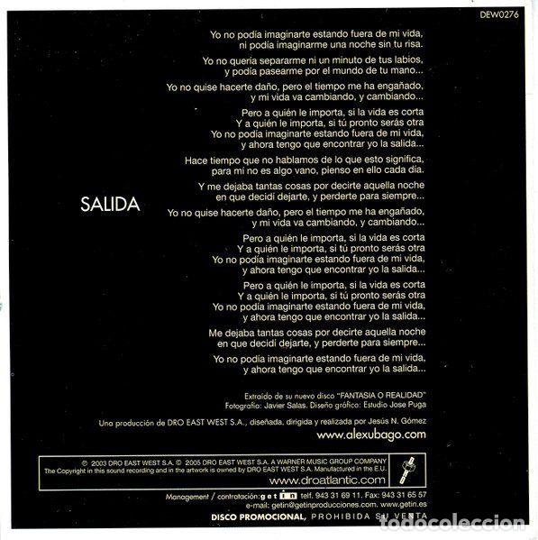 CDs de m&uacute;sica: Alex Ubago &ndash; Salida (CD, DRO DEW0276) - Foto 3