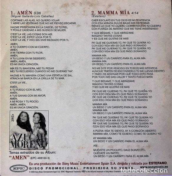 CDs de m&uacute;sica: Azucar Moreno &ndash; Amen (CD, Epic SAMPCS 8793) - Foto 3