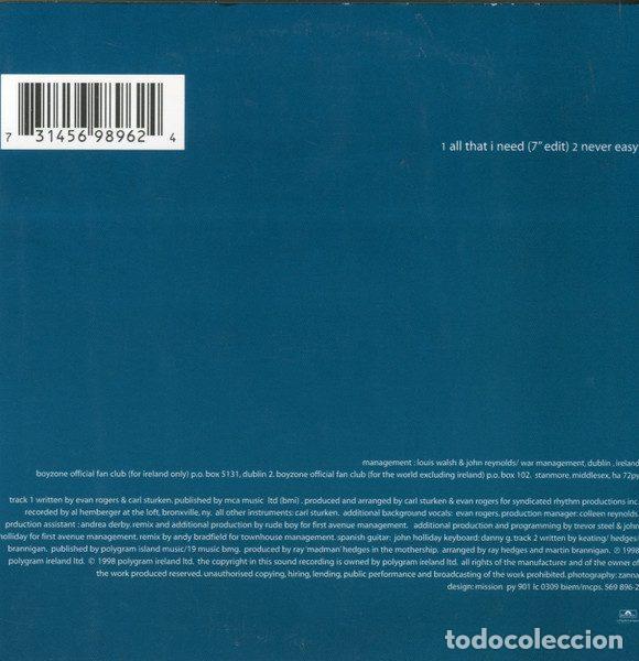 CDs de m&uacute;sica: Boyzone &ndash; All That I Need (CD, Polydor 569 896-2) - Foto 2