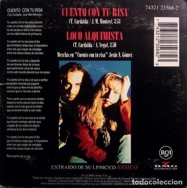 CDs de m&uacute;sica: C&oacute;mplices &ndash; Cuento Con Tu Risa (CD, RCA 74321 23568-2) - Foto 2
