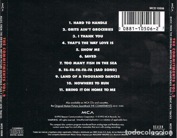 CDs de m&uacute;sica: The Commitments &ndash; The Commitments Vol. 2 (CD, MCA Records MCD 10506) - Foto 2