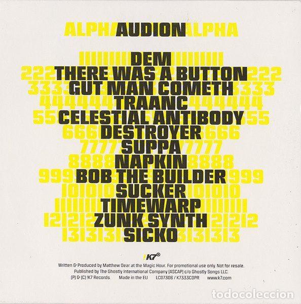 CDs de m&uacute;sica: Audion &ndash; Alpha (CD, !K7 Records K7333CDPR) - Foto 2