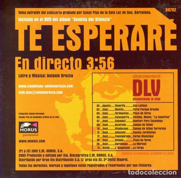CDs de m&uacute;sica: Antonio Orozco &ndash; Te Esperare (CD, Horus 04792) - Foto 2