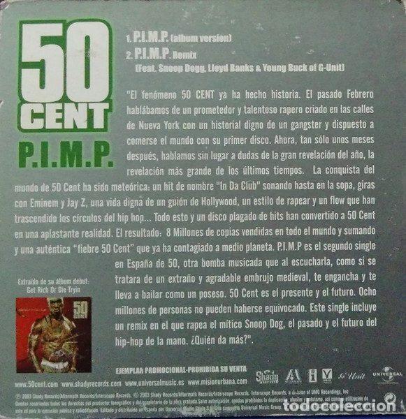 CDs de m&uacute;sica: 50 Cent &ndash; P.I.M.P. (CD, Shady Records none) - Foto 2