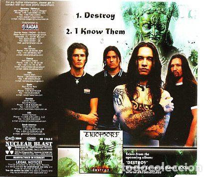CDs de m&uacute;sica: Ektomorf &ndash; Destroy (CD, Nuclear Blast NB 1263-2) - Foto 2