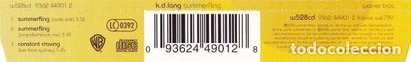CDs de m&uacute;sica: k.d. lang &ndash; Summerfling (CD, Warner Bros. Records w528cd) - Foto 2