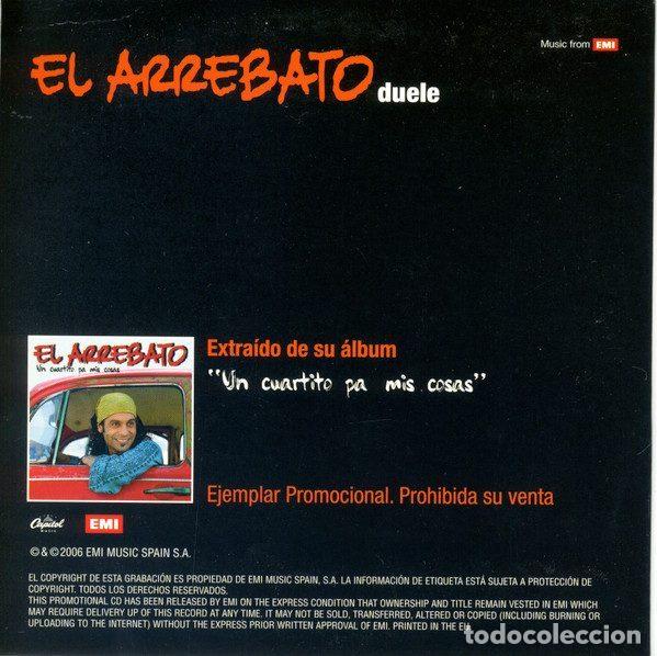 CDs de m&uacute;sica: El Arrebato &ndash; Duele (CD, EMI ARREBATO 1) - Foto 2