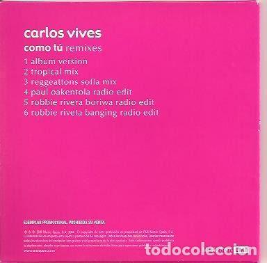 CDs de m&uacute;sica: Carlos Vives &ndash; Como T&uacute; (Remixes) (CD, EMI none) - Foto 2