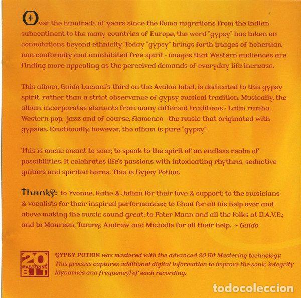 CDs de m&uacute;sica: Guido Luciani &ndash; Gypsy Potion (CD, Avalon SOLCD68) - Foto 6