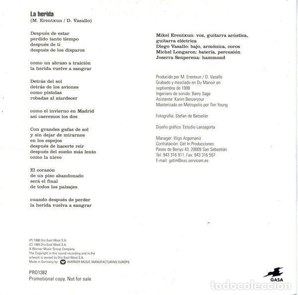 CDs de m&uacute;sica: Duncan Dhu &ndash; La Herida (CD, Gasa PR01382) - Foto 2