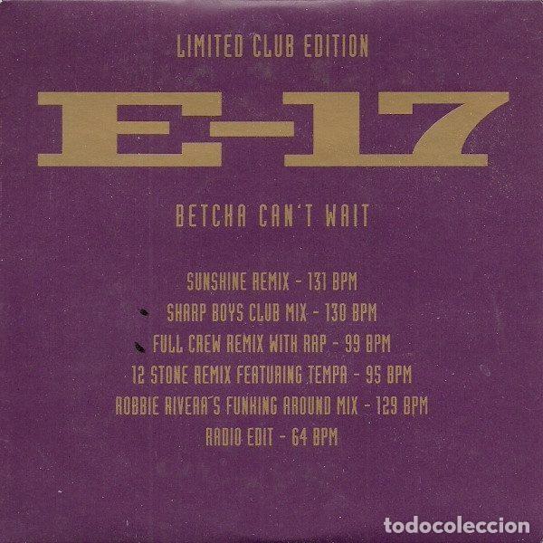 CD de M&uacute;sica: E-17 &ndash; Betcha Can't Wait (Limited Club Edition) (CD, CNR Music CNRPROMO42)