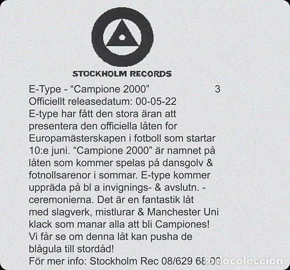 CDs de m&uacute;sica: E-Type &ndash; Campione 2000 (CD, Stockholm Records e-type001) - Foto 2