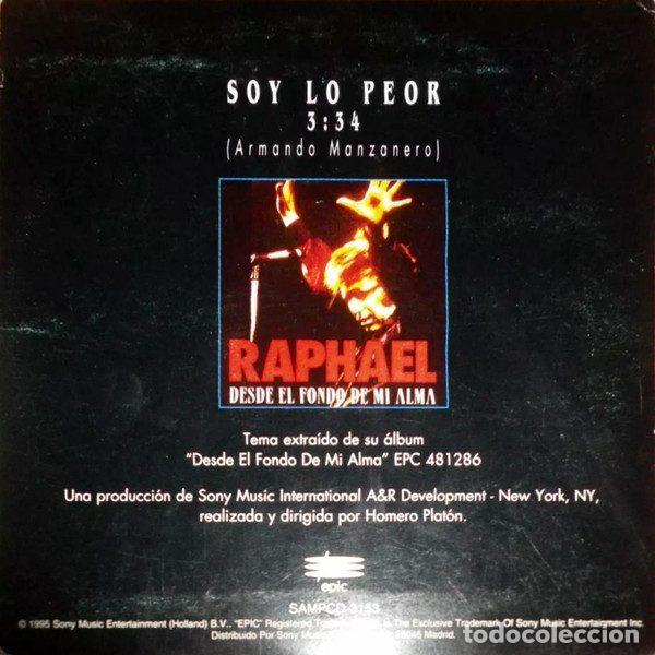 CDs de m&uacute;sica: Raphael &ndash; Soy Lo Peor (CD, Epic SAMPCD 3153) - Foto 2