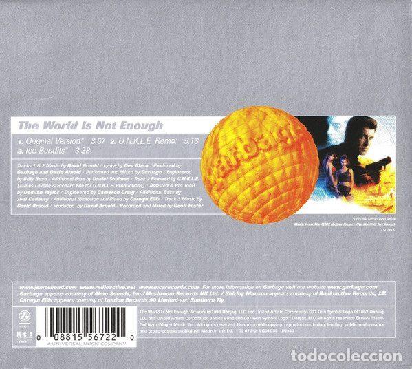 CDs de m&uacute;sica: Garbage &ndash; The World Is Not Enough (CD, MCA Records 155 672-2) - Foto 2