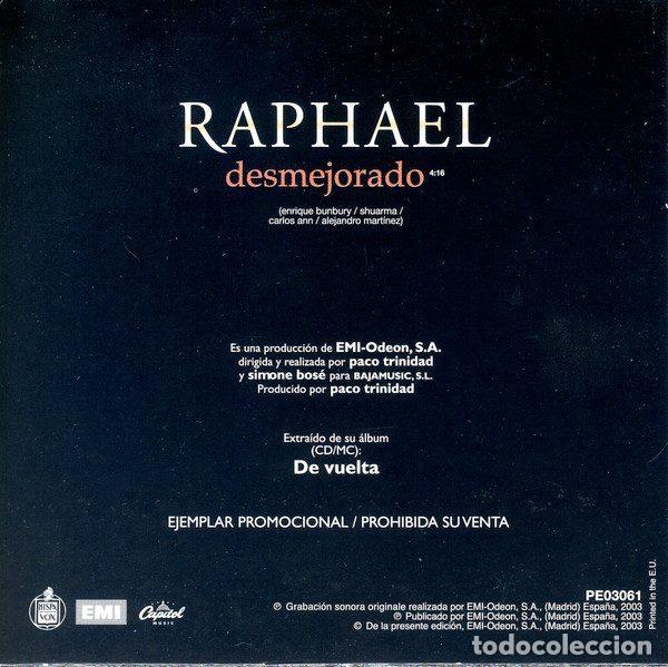 CDs de m&uacute;sica: Raphael &ndash; Desmejorado (CD, Hispavox PE03061) - Foto 2